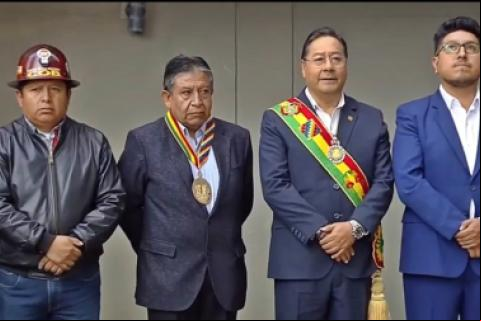 Luis Arce en la celebración del Día del Estado Plurinacional